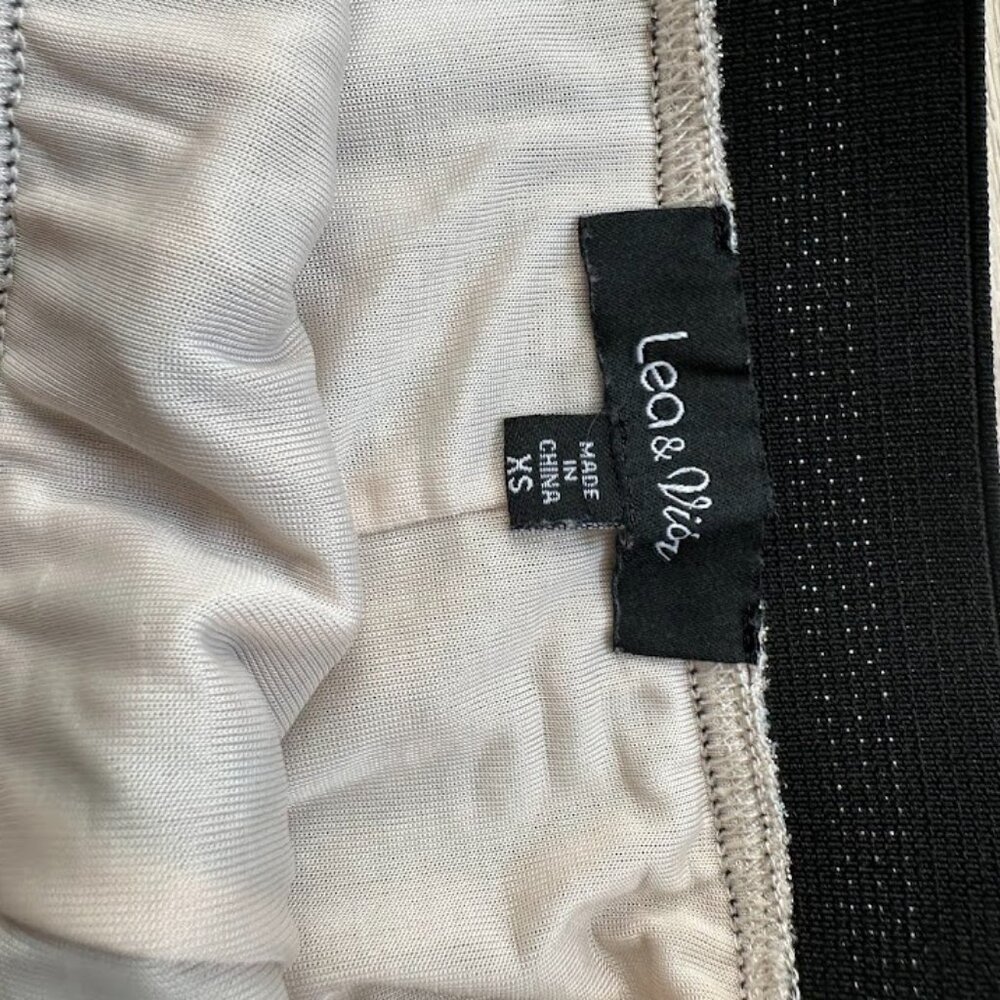 Anthropologie Lea & Viola Shimmery Striped Skirt w/Side Slit Sz. XS - Picture 4 of 5